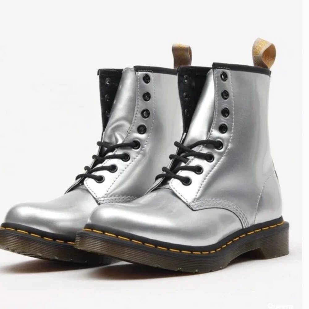 Dr. Martens 1460 Metallic Chrome Silver Boots